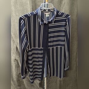 Allison Daley Navy and White Striped Shirt